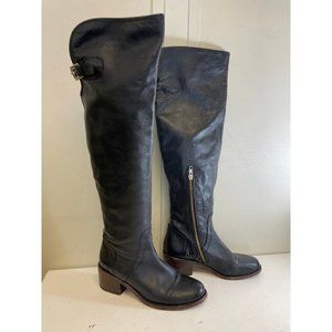 Coach Womens Black Leather Pull On knee High Boots Size 6 B